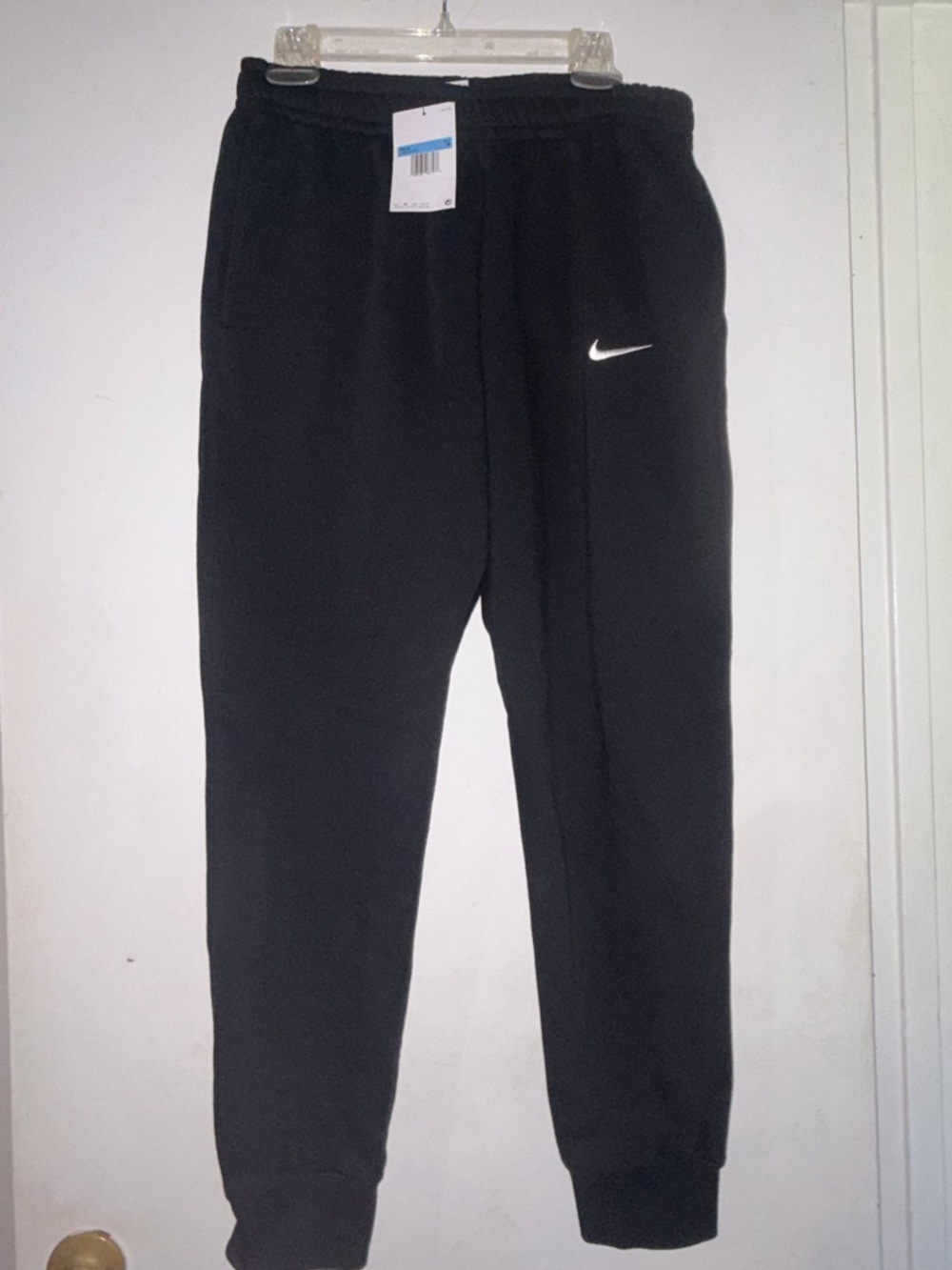 NWT Nike Golf Men’s Black Fleece Joggers with White Swoosh